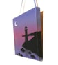 Lighthouse at Dusk Original Acrylic Art - small seascape painting on canvas - Image 4