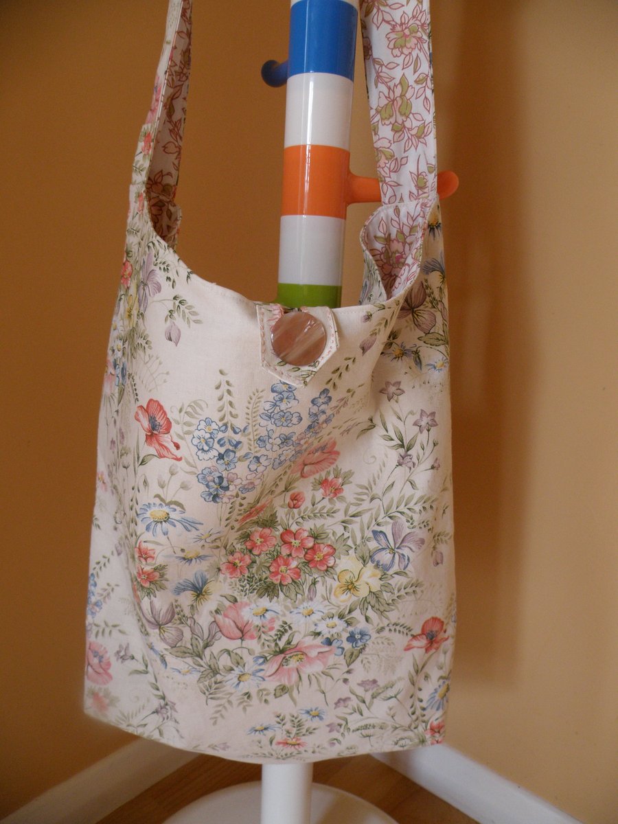 Boho bag, over the shoulder, across body  wild meadow summer flower bag