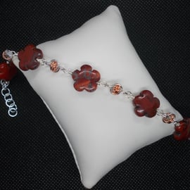 Jasper flower bracelet