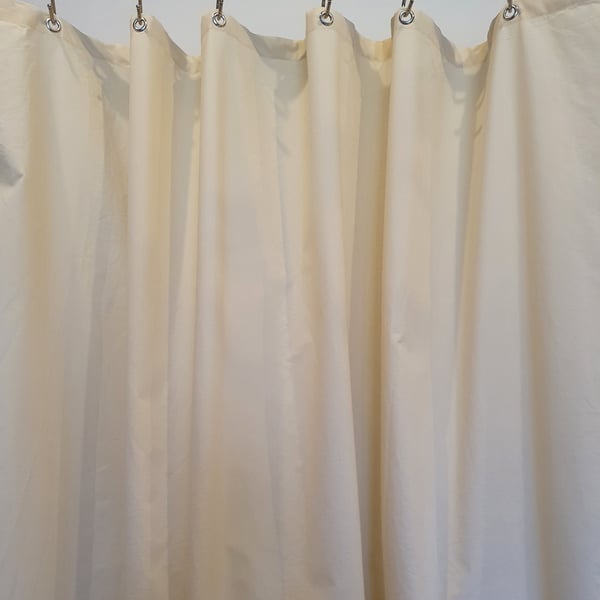 BESPOKE DROP Ecru Organic Cotton Shower Curtain, washable