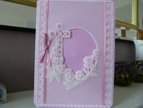 New baby girl parchment card