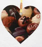 Decoupaged Wooden Hanging Heart 15cm (6") Chocolates design