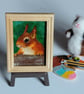 Red Squirrel Miniature Oil Painting Dollshouse Original
