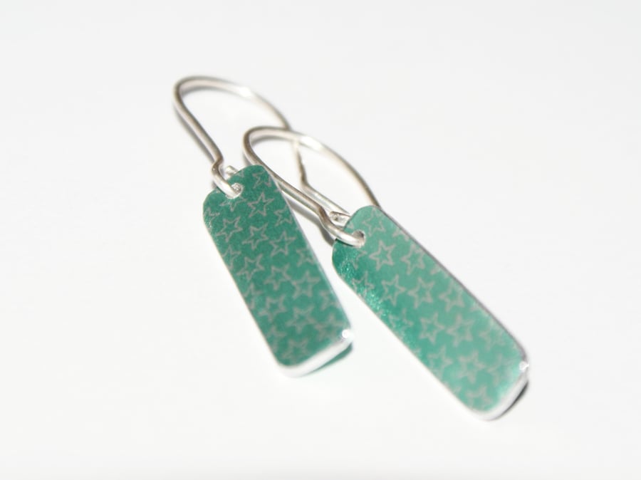 Special Price - Mint green oblong drop earrings