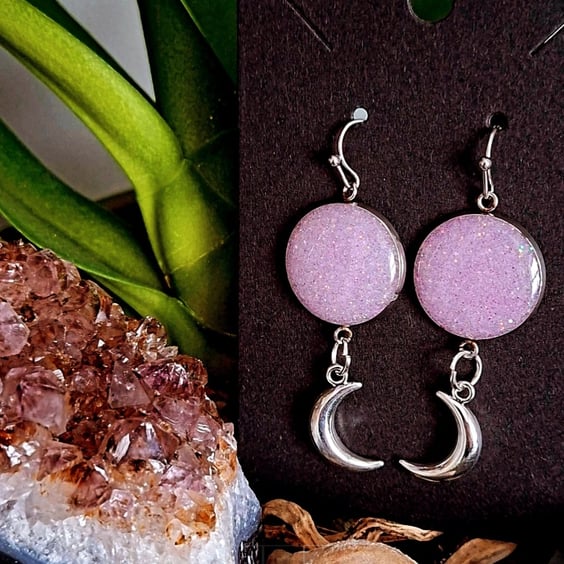 Dangly Earrings emo alt spooky cute moons gothic witchy core pagan 