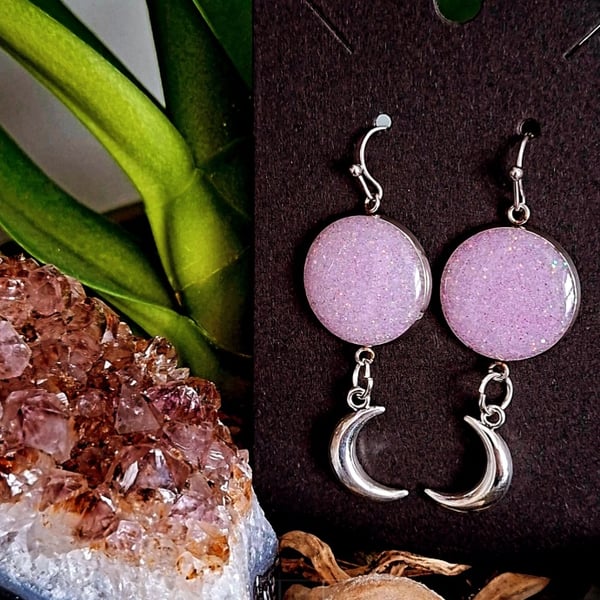 Dangly Earrings emo alt spooky cute moons gothic witchy core pagan 