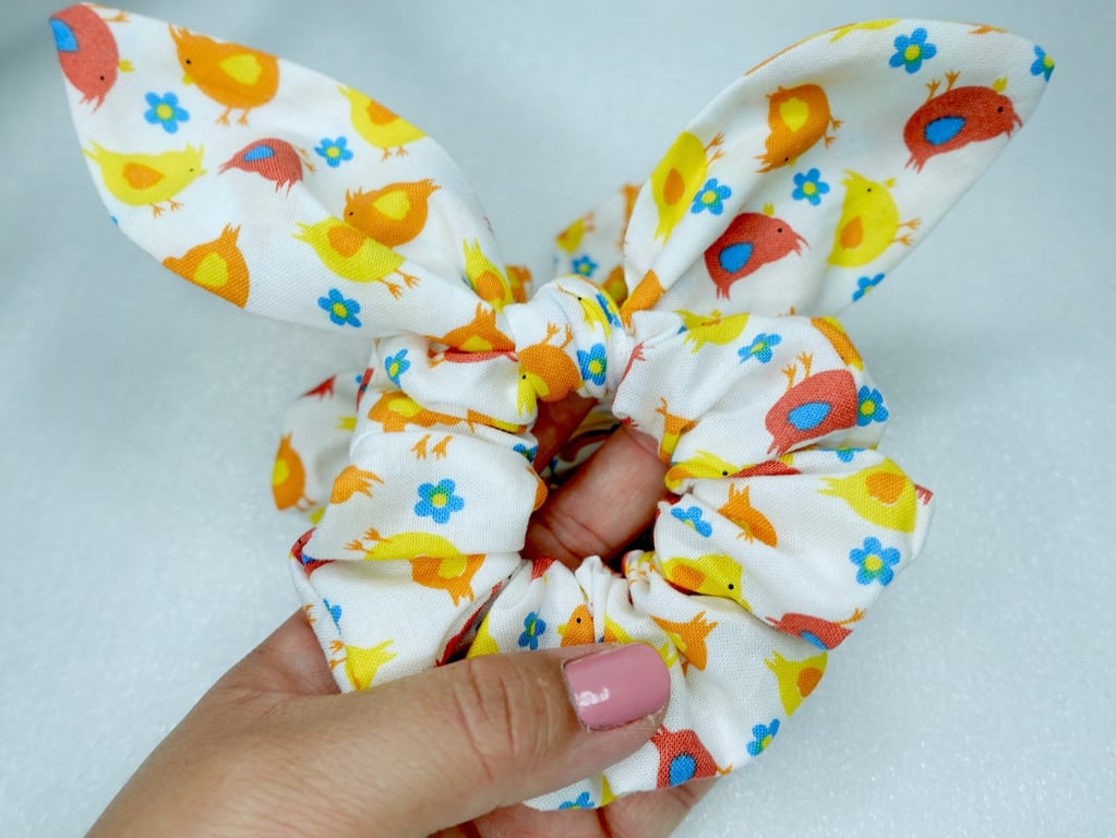 Easter Scrunchies, Chick Scrunchies, Bunny Scrunchies, Scrunchies with Bow
