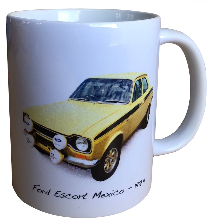 Ford Mexico Mk1 1974 - 11oz Ceramic Mug - Either Plain or with Stripes