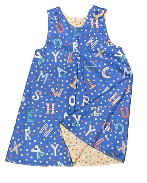 Letters and Stars Reversible Pinafore Dress - 12-18 months