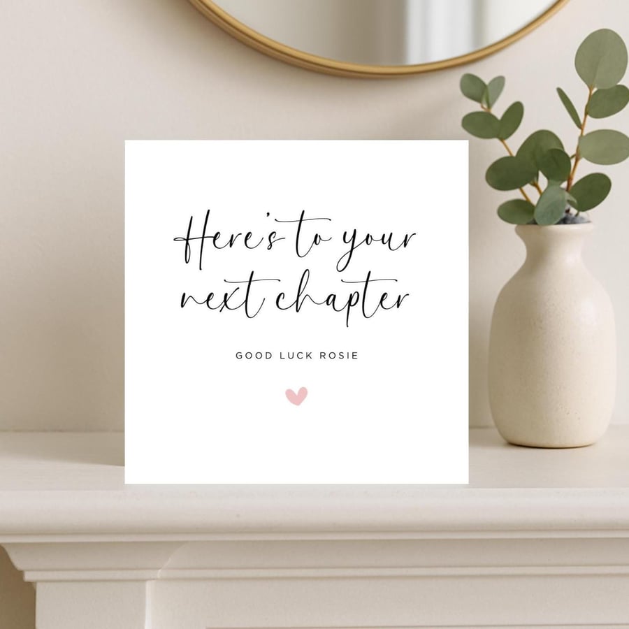 Personalised Good Luck Card: New Adventures, Next Chapter