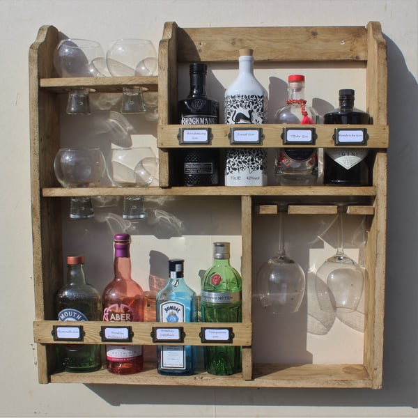Gin rack, 8 bottles & 6 glass's storage rack