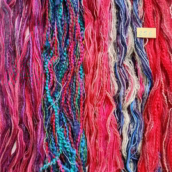 Textured yarns, creative threads, mixed media fibres, weaving thrums