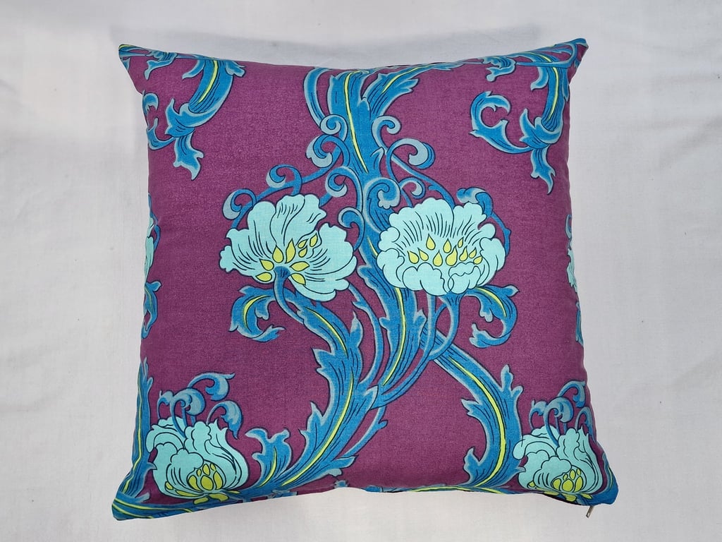 Handmade G. P. & J. Baker Art Nouveau-style floral cotton scatter cushion cover
