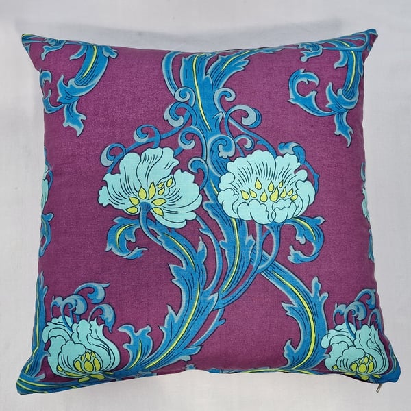 Handmade G. P. & J. Baker Art Nouveau-style floral cotton scatter cushion cover