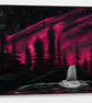 Pink Aurora Skies Large A3 box canvas wall art Pink wall art Northern light Art