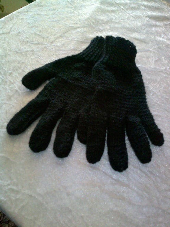 Black Adult Size Gloves