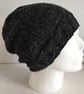 Custom Order for Rob, Dark Grey Unisex Beanie, Charcoal Hand Knit Slouch Hat - Image 3
