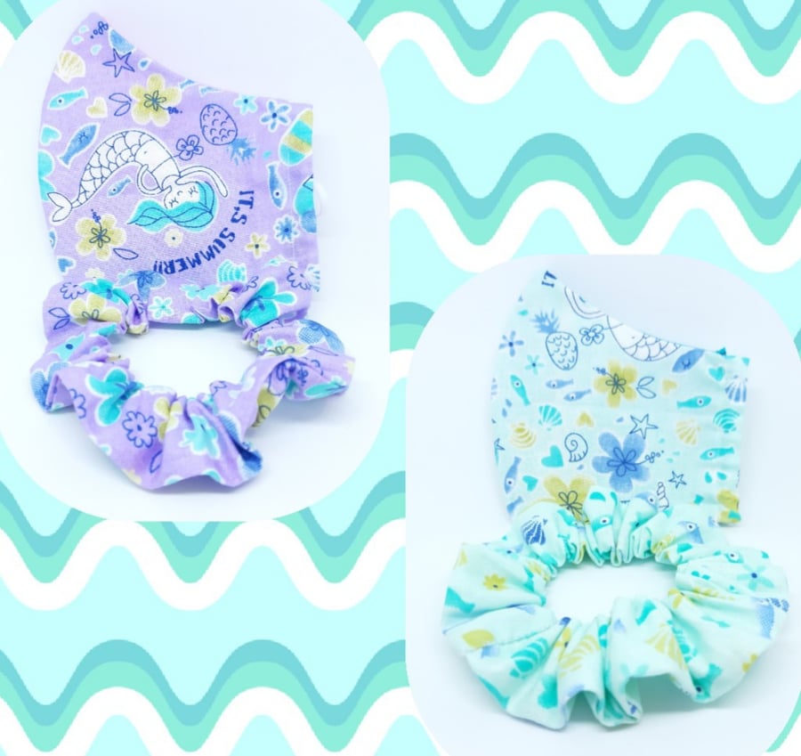 Child's Face Covering with Matching Scrunchie