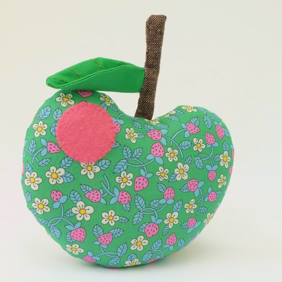  Lavender Scented Sachet Apple, Liberty Strawberries and Cream Green Fabric