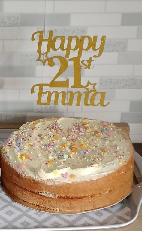Happy 21st Birthday Cake Topper, 21 Cake Topper, Custom Cake Topper, 21st cake