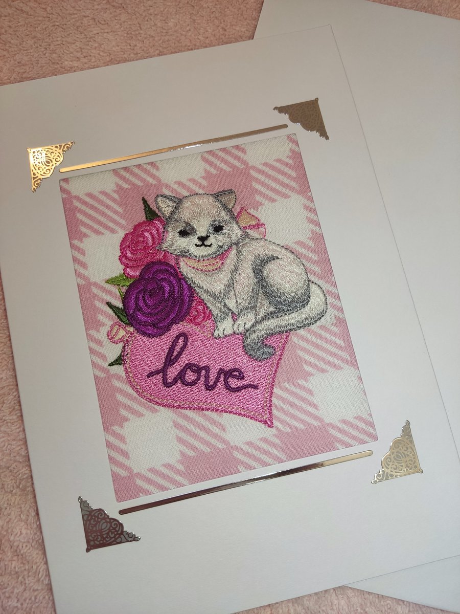 Silver Kitten - Valentine's Day Card