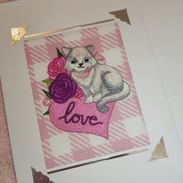 Silver Kitten - Valentine's Day Card