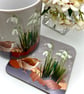 Wren with Snowdrops Ceramic Mug - matching Coaster option