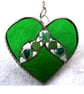 Heart Stained Glass Suncatcher Nugget Green 008 - Image 5
