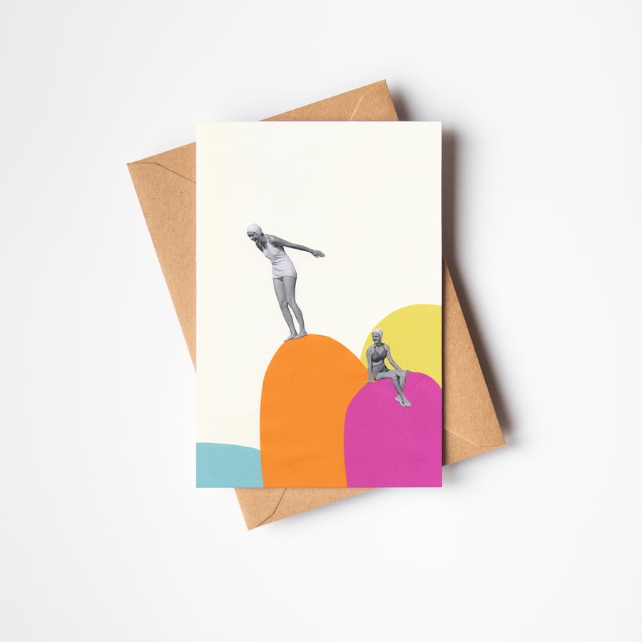 Sea Swimming Card - Cliff Diving