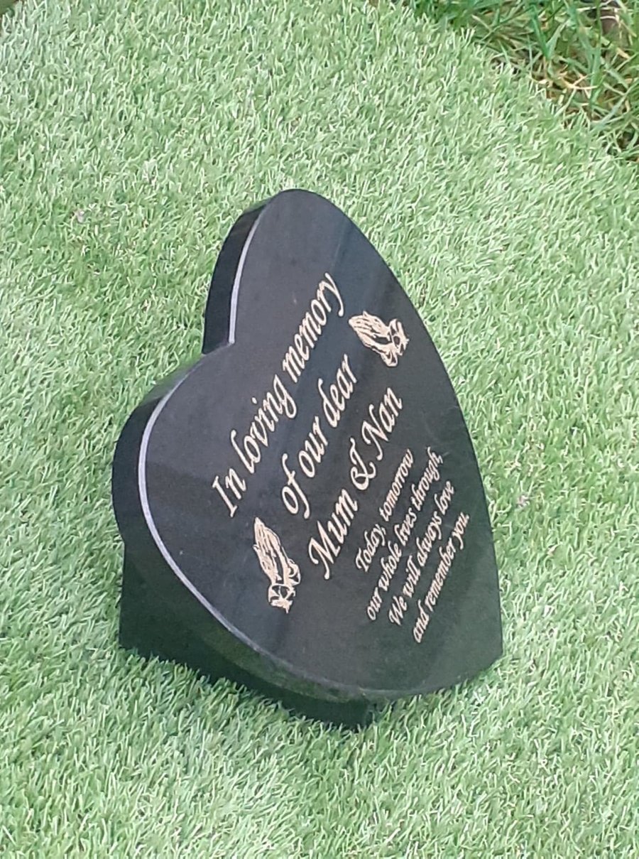 Grave Memorial Plaque Heart Grave Marker Cemetery Grave Plaque Memorial stone