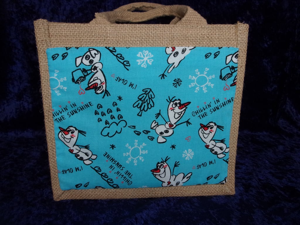 Small Jute Bag with Olaf Pocket