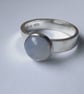 Sterling Silver Ring with Blue Lace Agate Gemstone, Size M, Hallmarked - Image 1