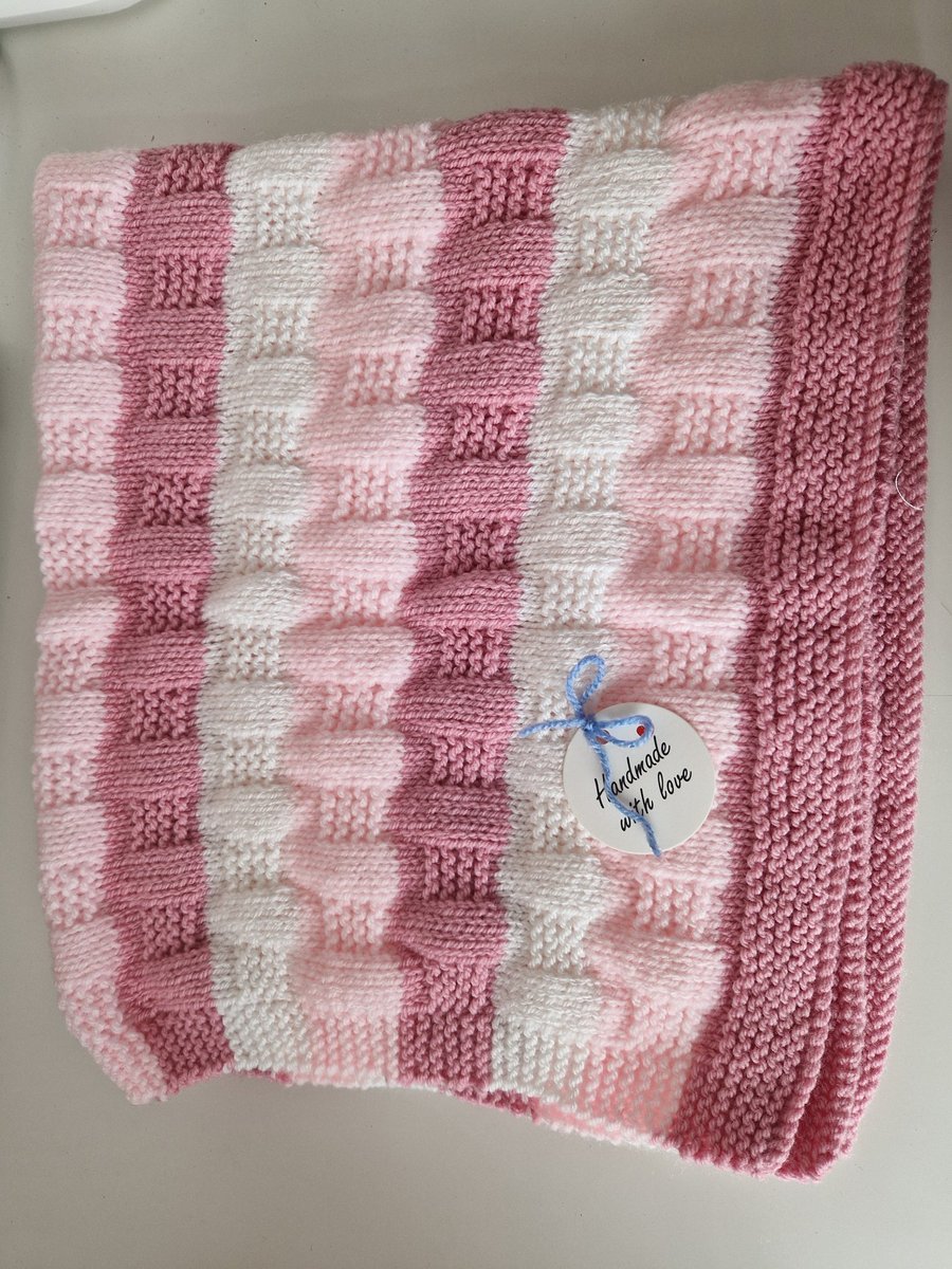 Striped Baby Blanket in Pinks