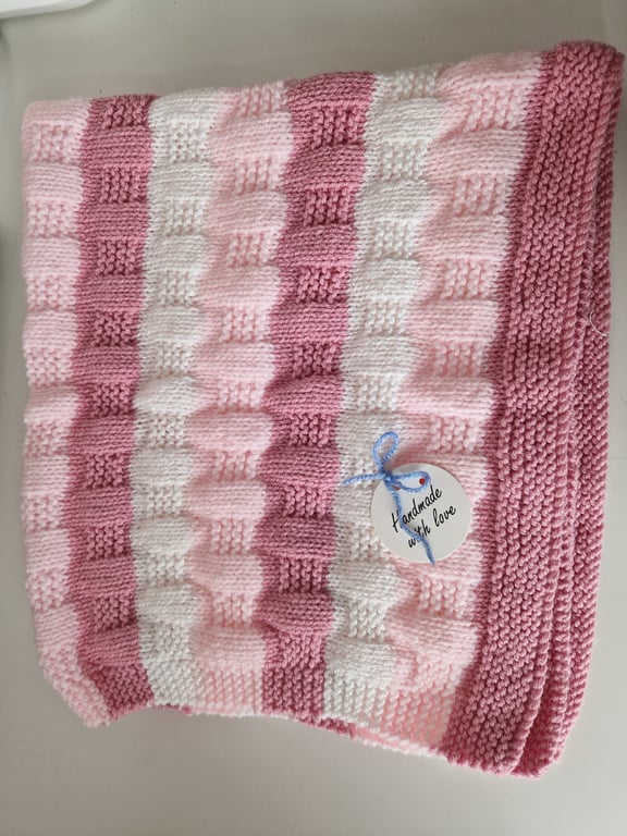 Striped Baby Blanket in Pinks