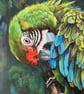 Emerald Dream – Original Parrot Mixed Media Painting - Image 1