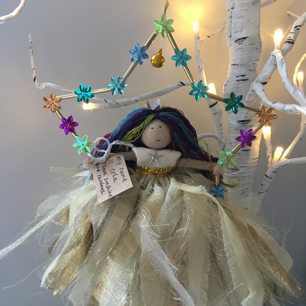Fairy In Star Hanging Christmas Tree Decoration