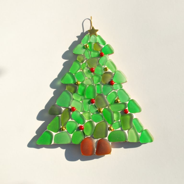 Large Christmas tree mosaic wall hanger