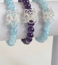 Stretchy Aquamarine Beaded Chainmaille Link Bracelet  - Image 9