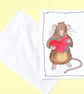 Mouse and Love Heart Valentine Card. Print. Blank inside  - Image 2