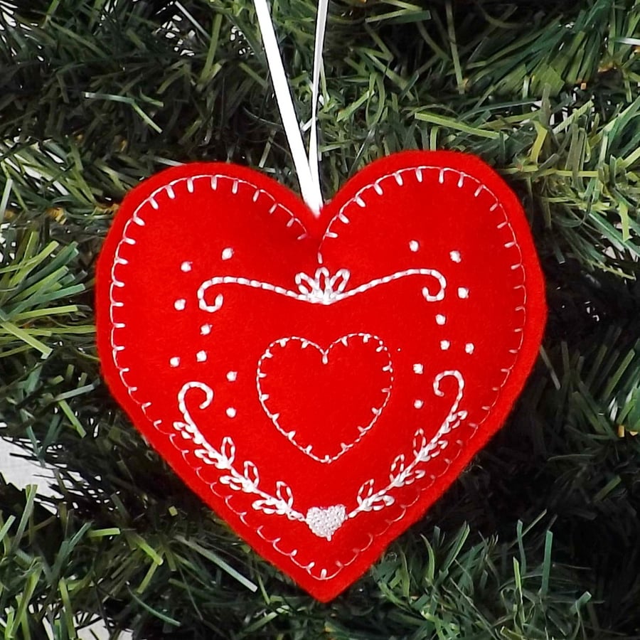 Christmas decoration, hanging decoration, embroidered decoration