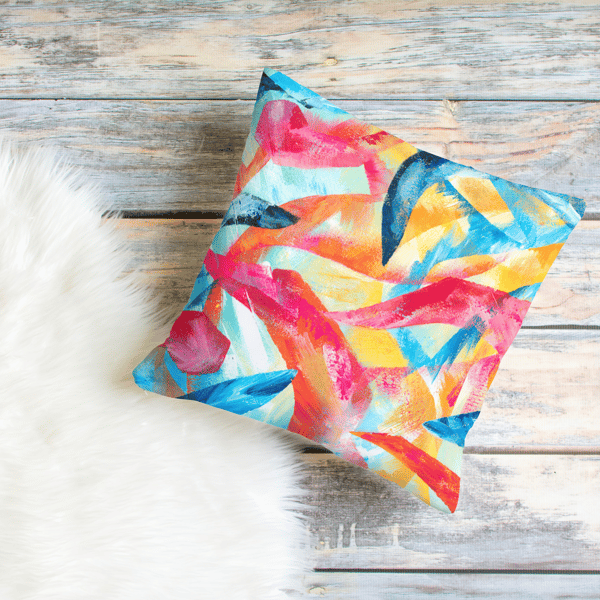  Abstract Art Cushion, Colourful and Bright Home Decor