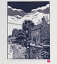 Lock Keepers Cottage, Cropredy Lock, Oxford Canal, Mono Linoprint - Image 2