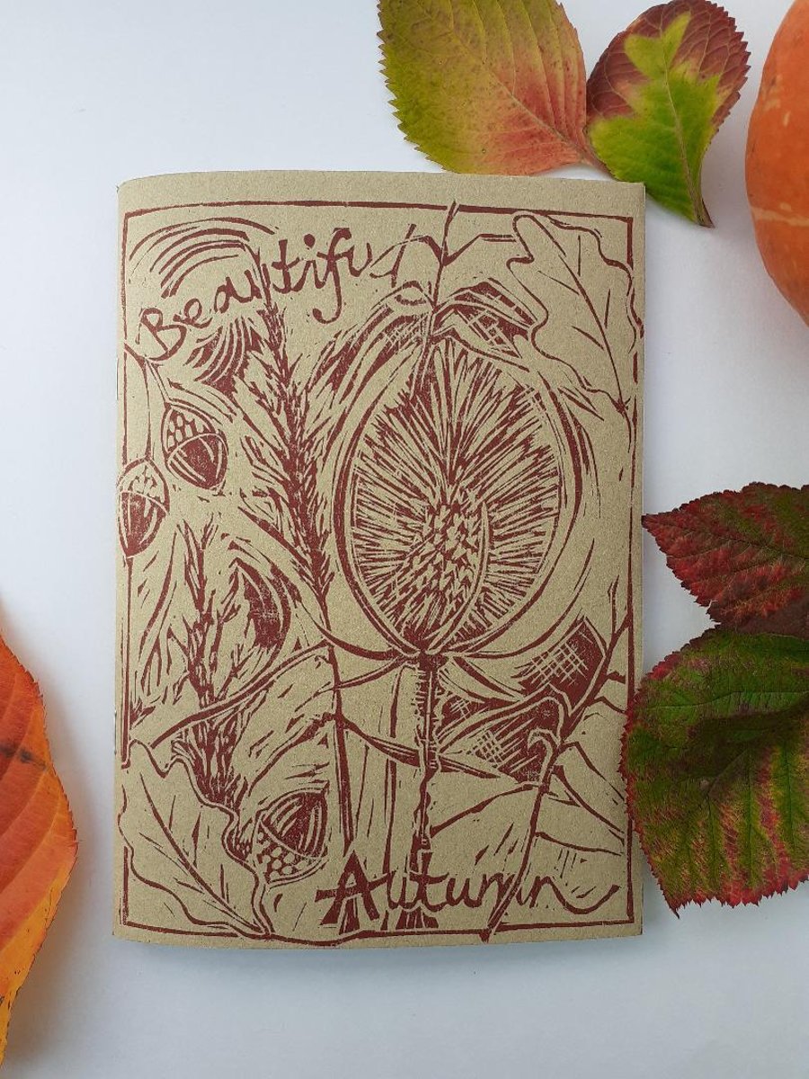 'Beautiful Autumn' Hand Printed Sketchbook (A)