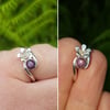 Star Ruby Flower Ring L to M
