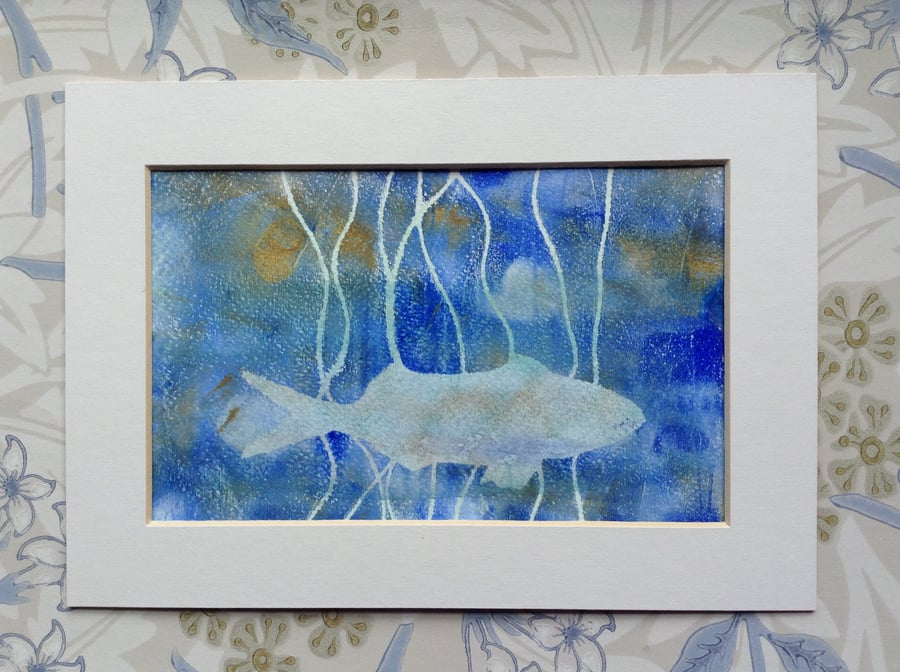  "Fish in Reeds" monoprint