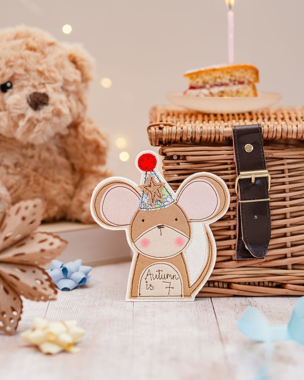 Mouse Personalised Birthday Badge