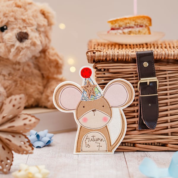 Mouse Personalised Birthday Badge