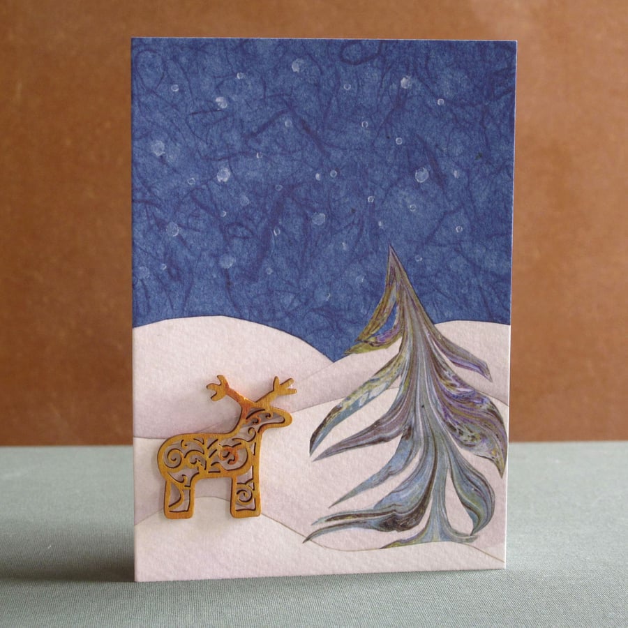 Unique Hand Made Christmas Card with Envelope