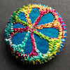 Buttons 1 inch button Hand Dyed Silks and Cottons Free Machine Embroidery Button