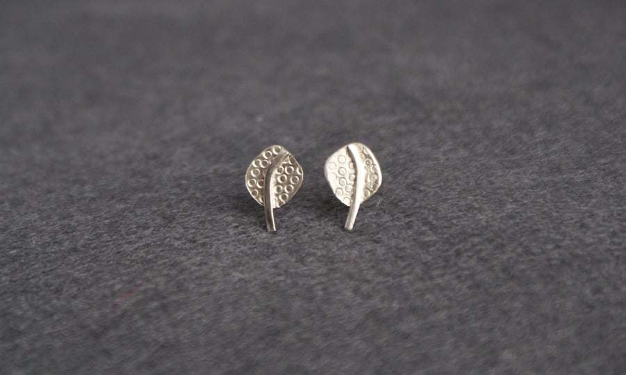 Silver dotty tree stud earrings